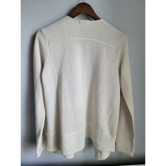 Calypso St. Barth Womens Small Sweater Cascade Open Cardigan Cream Cotton - Picture 3 of 4